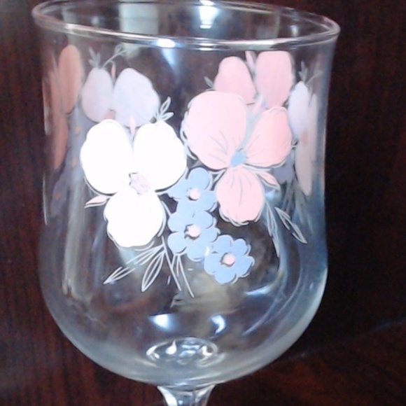 JMP Marketing Other - Vintage Galleria Wine Glass Pink Floral